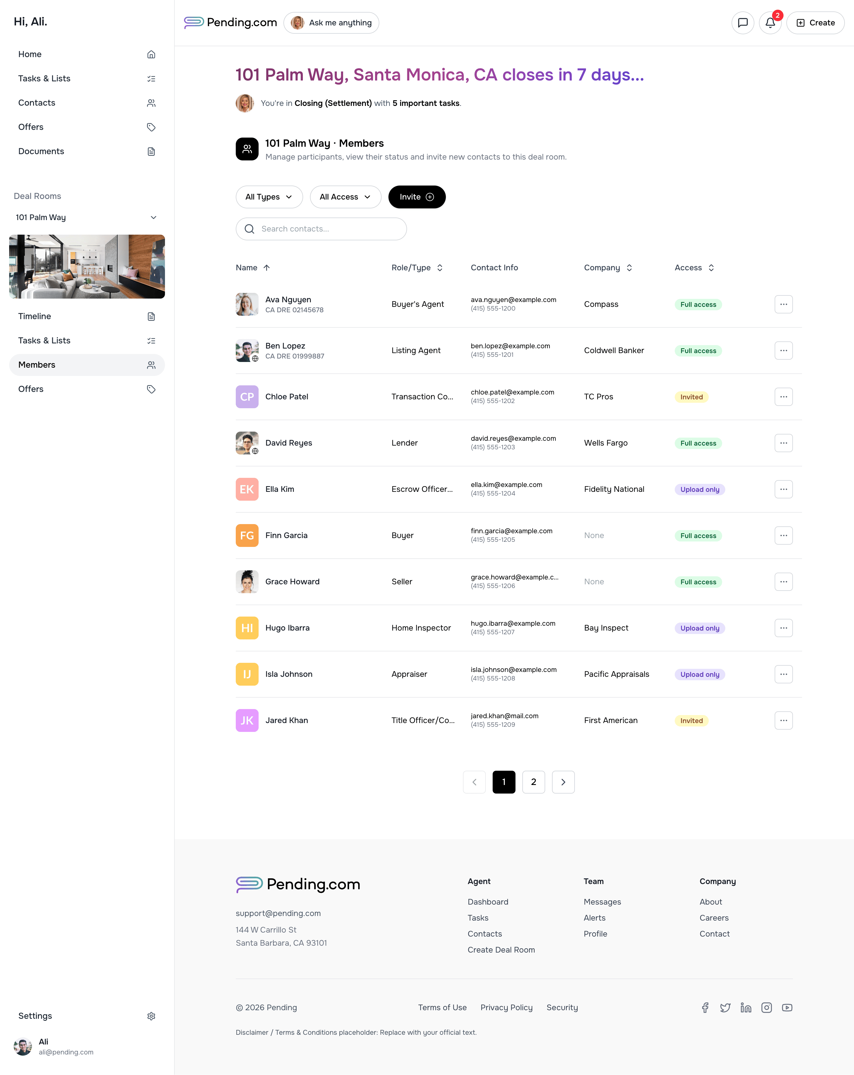 Deal Members & Access Control